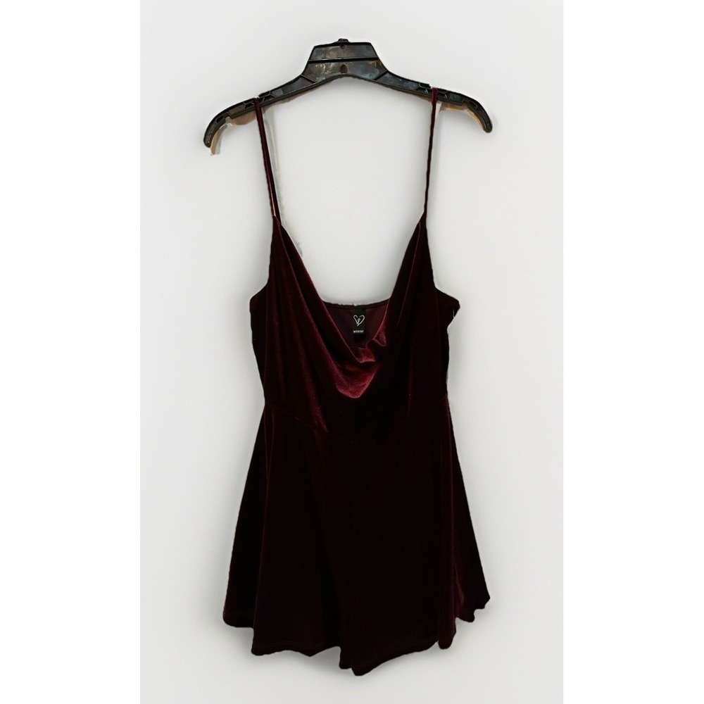Windsor Cowl Neck Velvet Romper Wine Women's Size Large NWT